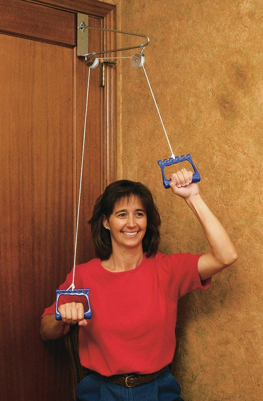 Over Door Exercise Pulley for Shoulder Rehabilitation with Adjustable 2.6m Rope and Large Handles