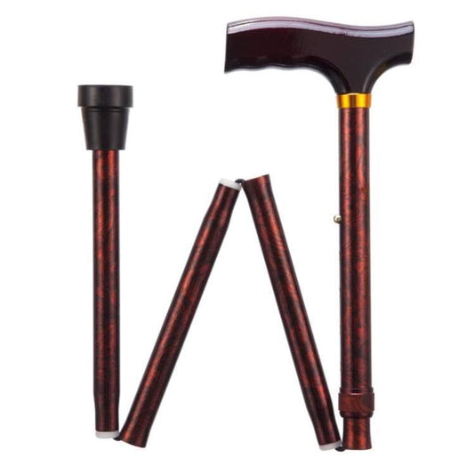 Folding Adjustable Walking Sticks with 4 Height Settings and Lightweight Design - Birds Eye Patterns