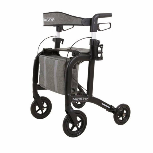 Able2 Neptune Rollator – Lightweight Folding Design with 8” Front Swivel Wheels, Cup Holder, and Crutch Holder