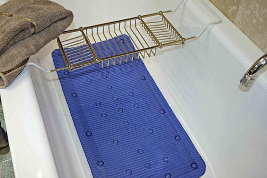 StayPut Anti-Slip Bath Mat - Soft PER® Material, Anti-Microbial Silver Additive, Machine Washable, Strong Grip Suckers