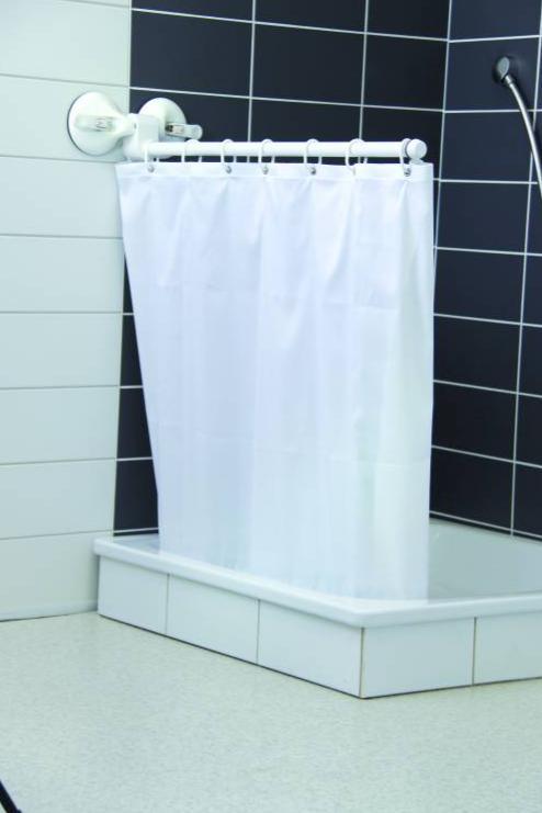 Mobeli Mobile Grab Handle Shower and Bath Curtain Screen with Safety Indicator and Flexible Arm