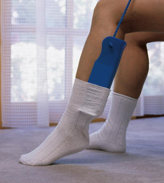 Innovative Sock Assist Aid with 2 Cord Handles - Effortless Sock Application for All Feet Sizes