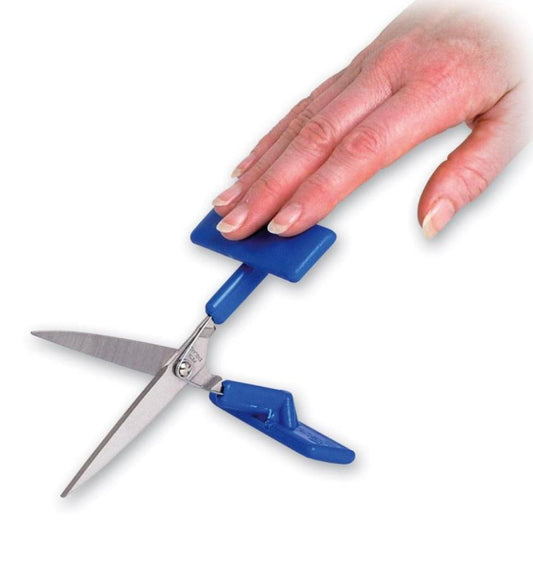 Easy Push Down Table Top Scissors for Children and Adults - Lightweight with Safety Blade Guard