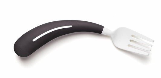 Henro-Grip Curved Fork for Easier Eating - Available in Dark Grey & Red for Low Vision & Dementia