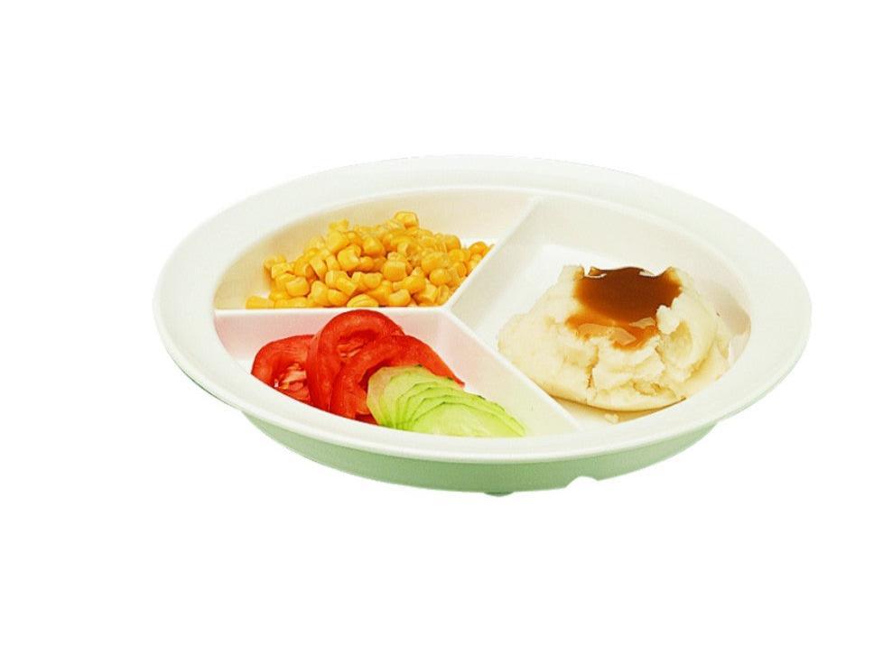 GripWare 3-Compartment Melamine Scoop Dish, 220mm Diameter, Dishwasher Safe up to 125°F