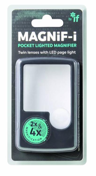 Pocket LED Magnifier With 2X & 4X Lenses, Compact Size, Bright Light, Batteries Included