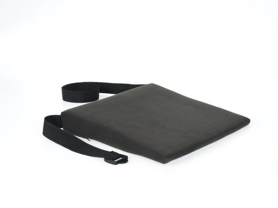 Harley Slimline Wedge Cushion with Optional Coccyx Cut-Out and Fixing Strap for Lumbar Support, 36x36x5cm