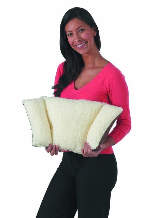 Harley Back Soother Cushion - Supports Your Back with Cozy Fibre Filling, Faux Sheepskin & Tartan Cover, 51x27cm